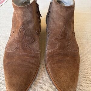 Freda Salvador Brown Western Suede Boots
